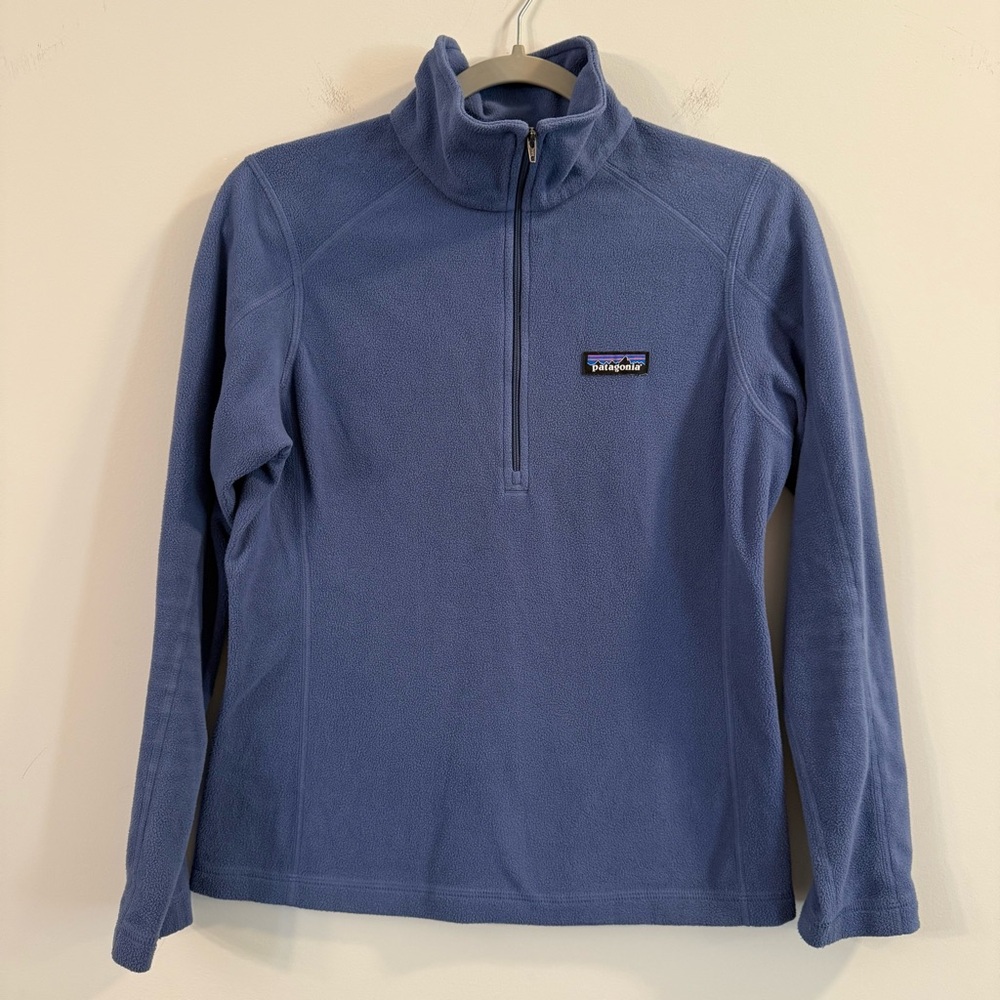 Women’s Patagonia Light Blue Fleece half zip Pullover sweater size XS